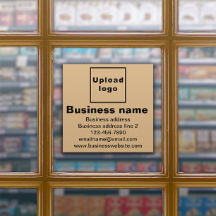 Business Brand on Light Brown Large Square Vinyl