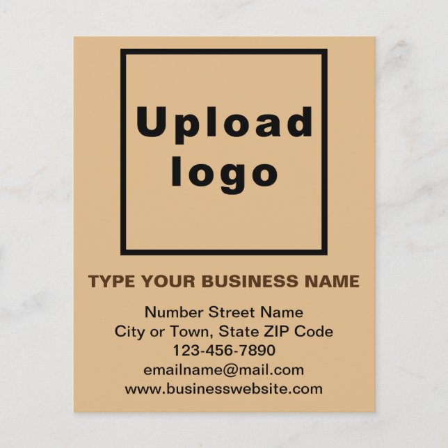 Business Brand on Light Brown Paper Sheet  (Front)