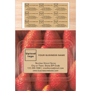 Business Brand on Light Brown Rectangle Label