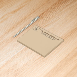 Business Brand on Light Brown Rectangle Post-it Notes