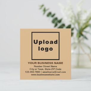 Business Brand on Light Brown Square Flat Card