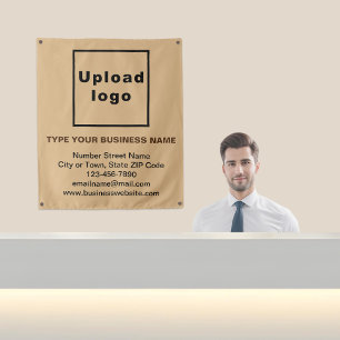 Business Brand on Light Brown Tapestry