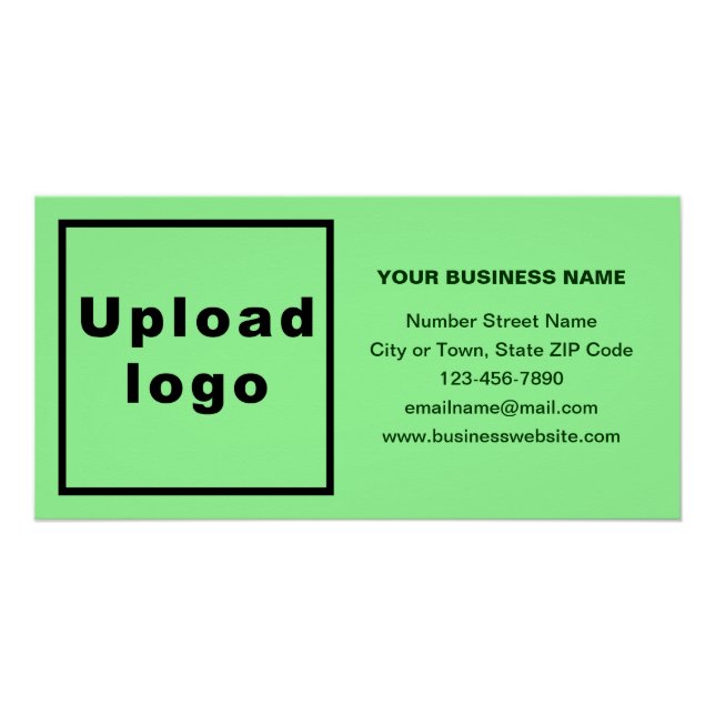 Business Brand on Light Green Rectangle Glossy Poster (Front)