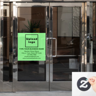Business Brand on Light Green Square Window Cling