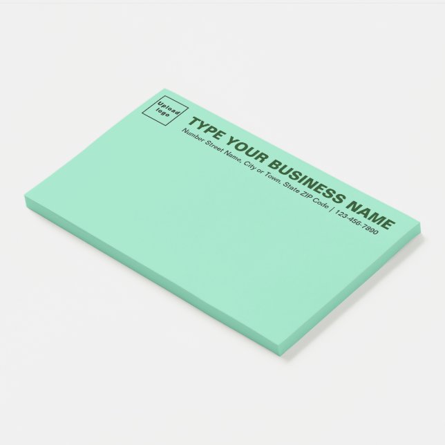 Business Brand on Light Teal Green Large Post-it Notes (Angled)