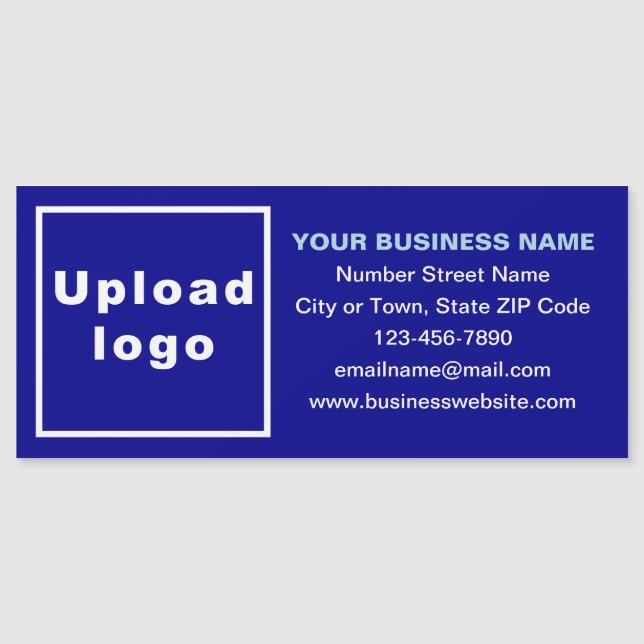 Business Brand on Long Blue Magnetic Card (Front)