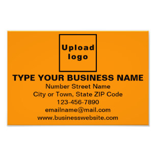 Business Brand on Orange Colour Rectangle Photo Print