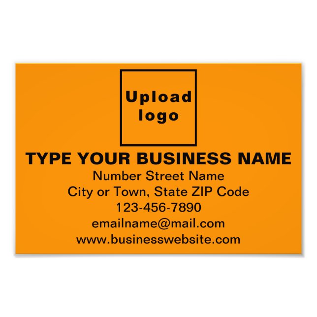 Business Brand on Orange Colour Rectangle Photo Print (Front)