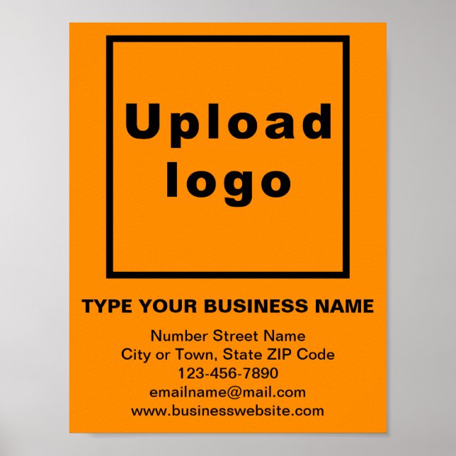 Business Brand on Orange Colour Small Poster (Front)