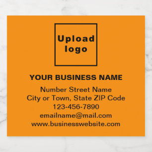 Business Brand on Orange Colour Sparkling Wine Lab Label