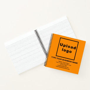 Business Brand on Orange Colour Square Spiral Notebook