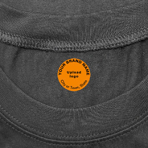 Business Brand on Orange Round Clothing Label