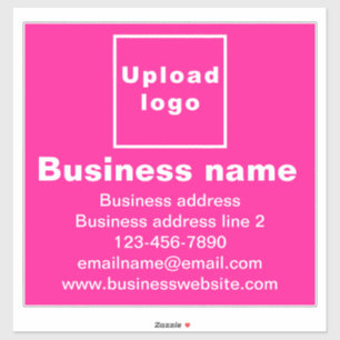 Business Brand on Pink Large Square Vinyl Sticker