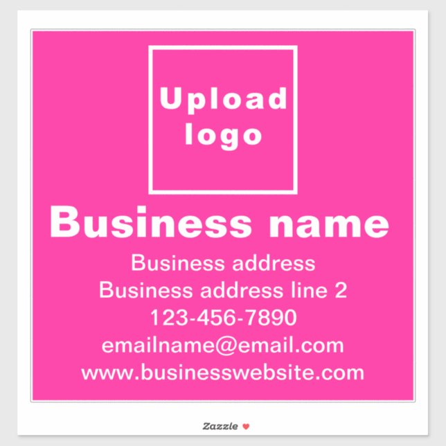 Business Brand on Pink Large Square Vinyl Sticker (Sheet)