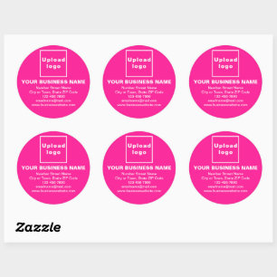 Business Brand on Pink Round Sticker
