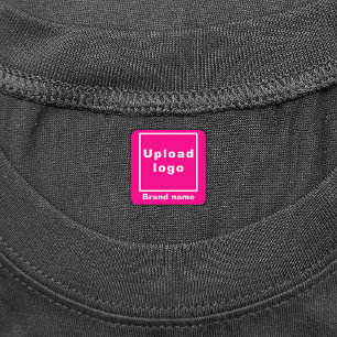 Business Brand on Pink Square Clothing Label