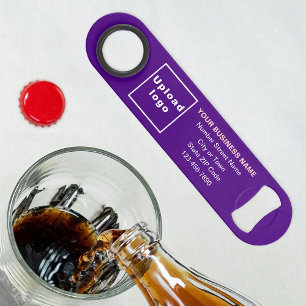 Business Brand on Purple Bottle Opener Bar Key
