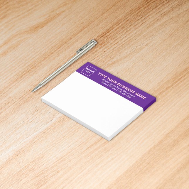 Business Brand on Purple Heading of Rectangle Post-it Notes (Build brand name awareness. Your business brand on purple heading of rectangle sticker.)
