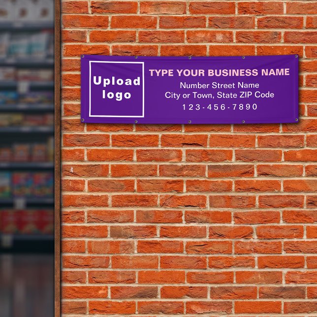 Business Brand on Purple Long Banner (Purple long banner with your business brand)