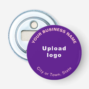 Business Brand on Purple Small Round Bottle Opener