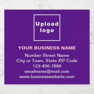 Business Brand on Purple Sparkling Wine Bottle Lab Label