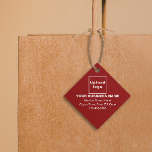Business Brand on Red Diamond Shape Tag