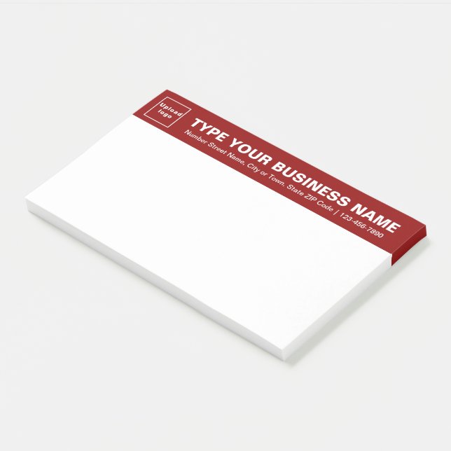 Business Brand on Red Heading of Large Post-it Notes (Angled)