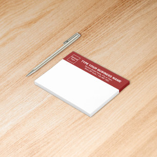 Business Brand on Red Heading of Rectangle Post-it Notes