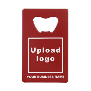 Business Brand on Red Rectangle Bottle Opener Credit Card Bottle Opener