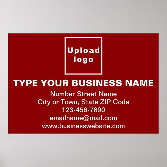 Business Brand on Red Rectangle Poster (Front)