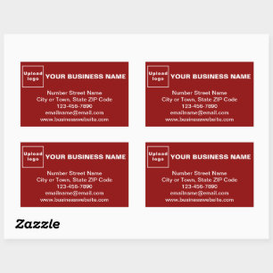 Business Brand on Red Rectangle Sticker