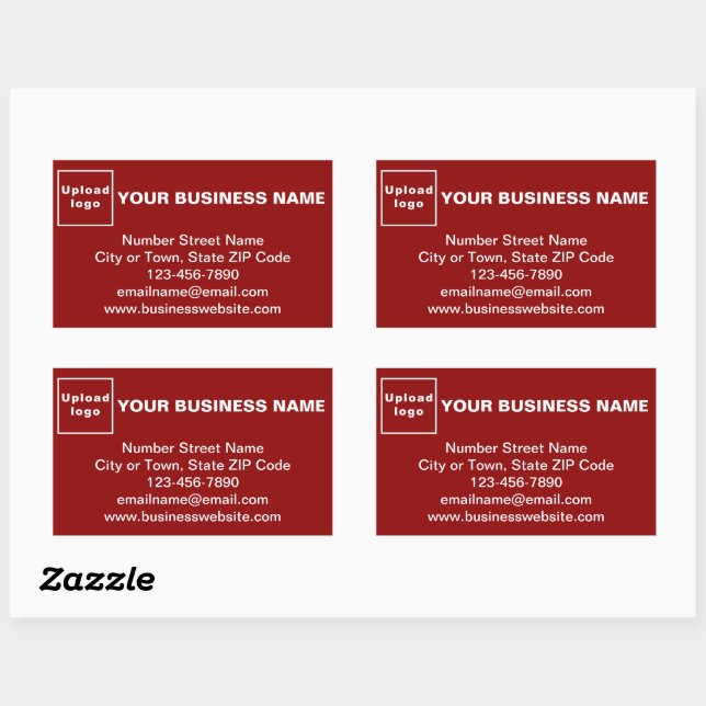 Business Brand on Red Rectangle Sticker (Sheet)
