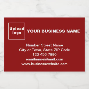 Business Brand on Red Small Size Sparkling Wine La Label