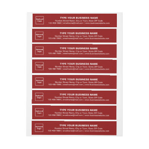 Business Brand on Red Wrap Around Address Label