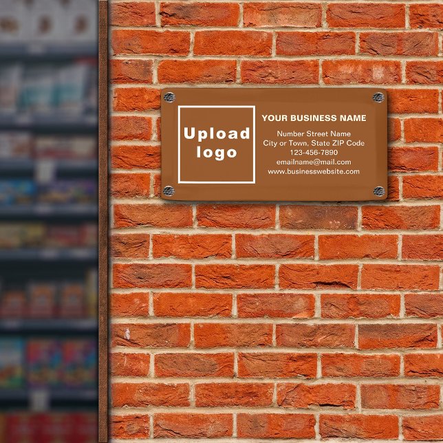 Business Brand on Small Brown Banner (Small brown banner with your business brand)