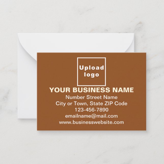 Business Brand on Small Brown Rectangle Flat Card (Front)