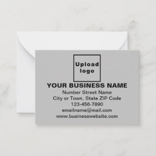 Business Brand on Small Grey Rectangle Flat Card
