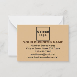 Business Brand on Small Light Brown Rectangle Flat Card