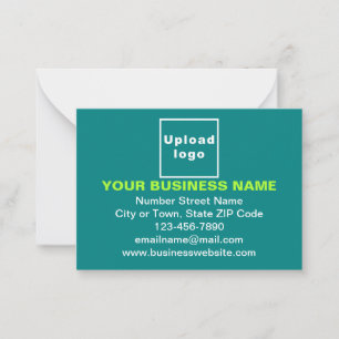 Business Brand on Small Teal Green Rectangle Flat Card