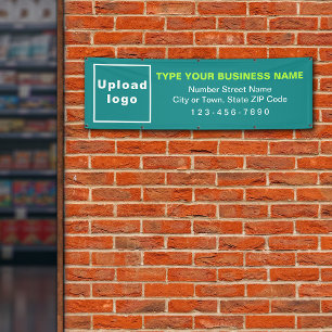 Business Brand on Teal Green Long Banner