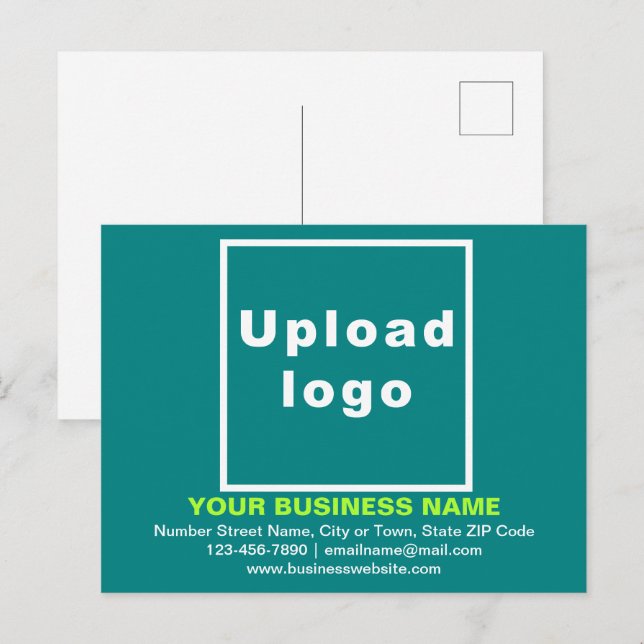 Business Brand on Teal Green Postcard (Front/Back)