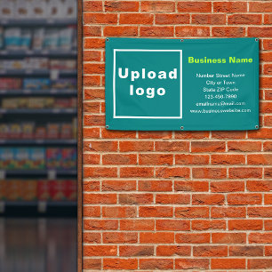 Business Brand on Teal Green Rectangle Banner