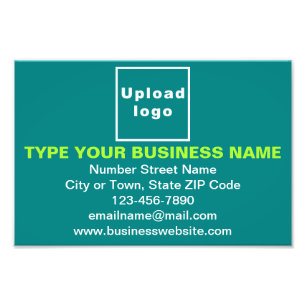 Business Brand on Teal Green Rectangle Photo Print