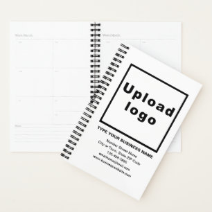 Business Brand on White Cover of Planner