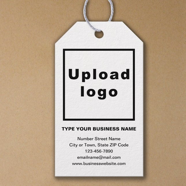 Business Brand on White Gift Tag (Build brand name awareness. Your business brand on white gift tag.)