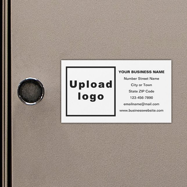 Business Brand on White Magnetic Card (Your business brand on small white rectangle magnetic card.)