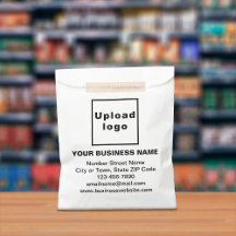 Business Brand on White Paper Bag