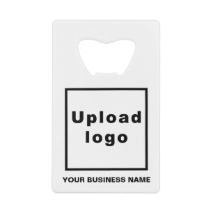 Business Brand on White Rectangle Bottle Opener Credit Card Bottle Opener