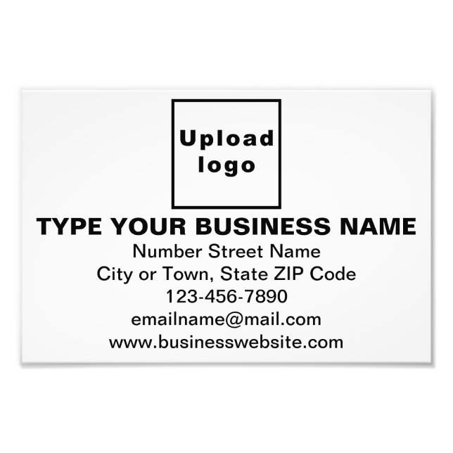 Business Brand on White Rectangle Photo Print (Front)