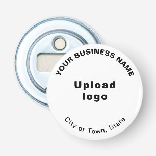 Business Brand on White Small Round Bottle Opener